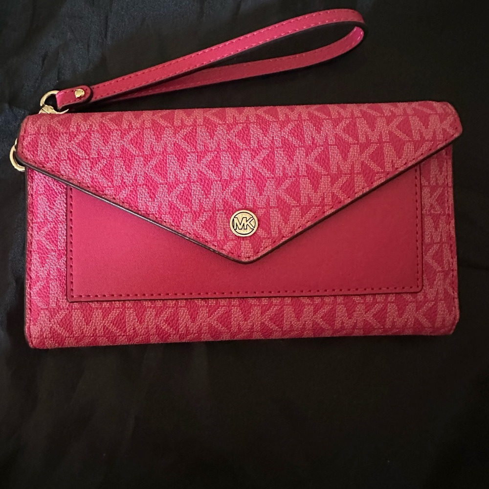 Michael Kors Fuchsia Logo Wristlet